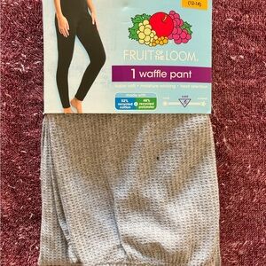 Fruit of the Loom Women’s Gray Waffle Leggings Thermals